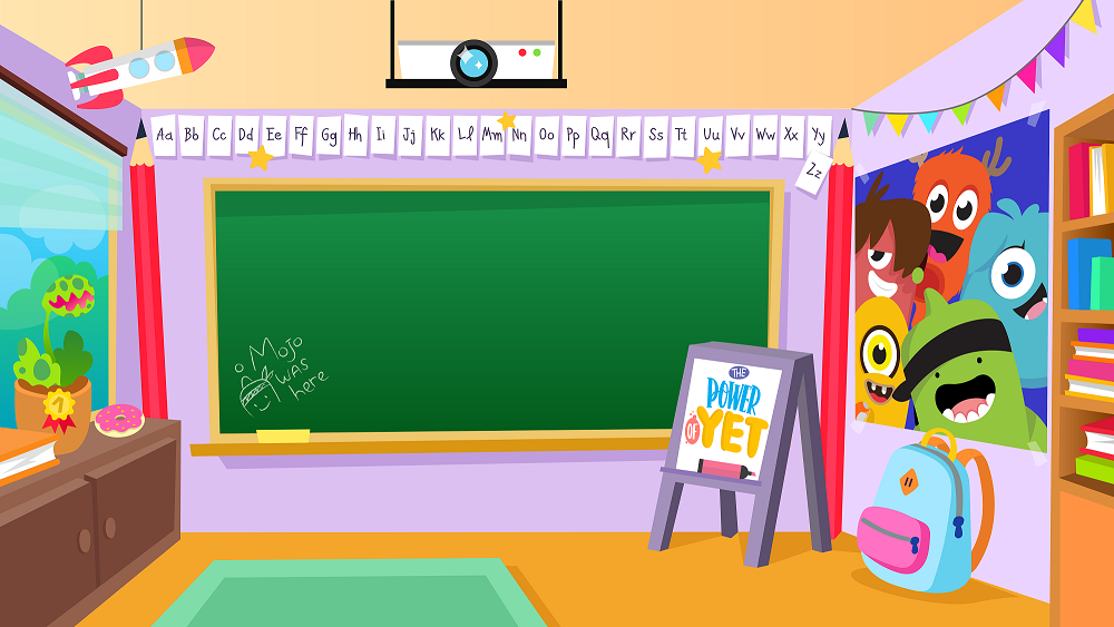 Classroom Background/Animated Cartoon Background Loop/ Virtual Classroom  Background 